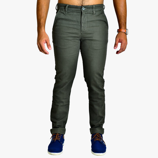 WOKE Men's Chino Slim Fit - Army Green