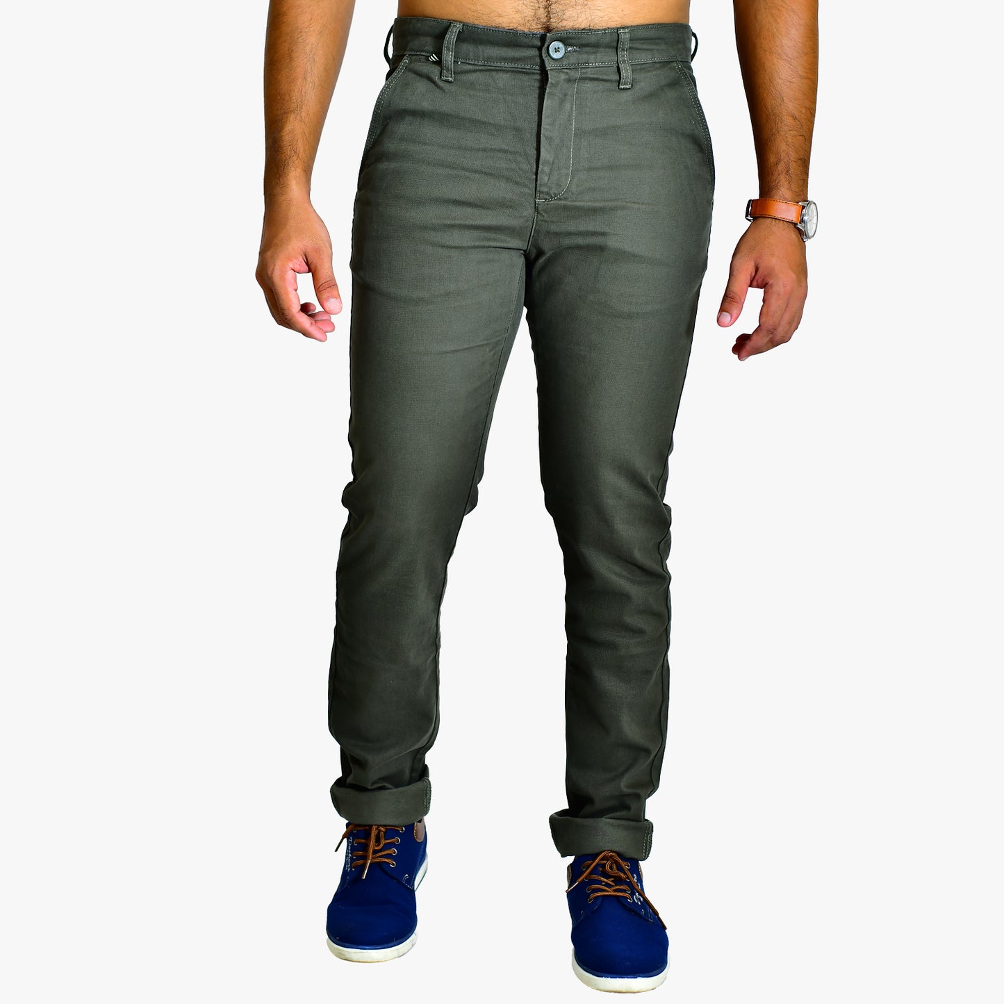 WOKE Men's Chino Slim Fit - Army Green