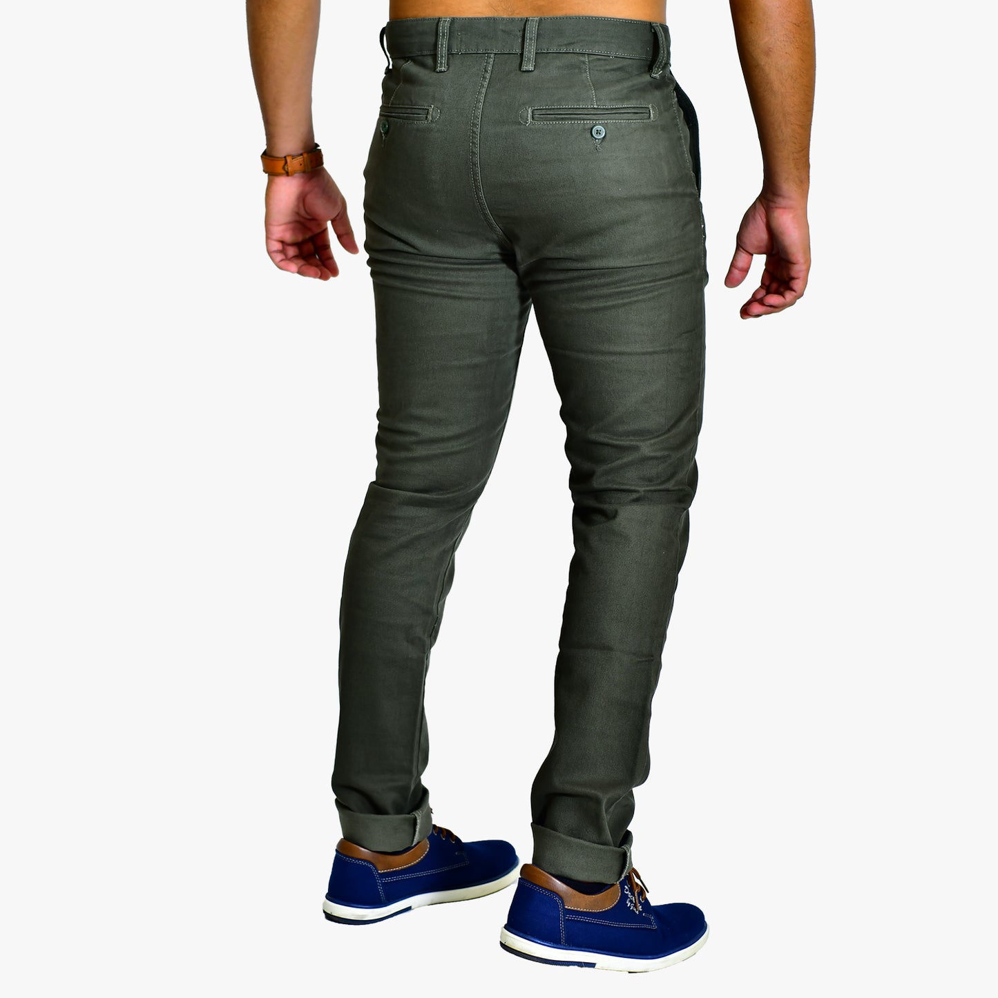 WOKE Men's Chino Slim Fit - Army Green