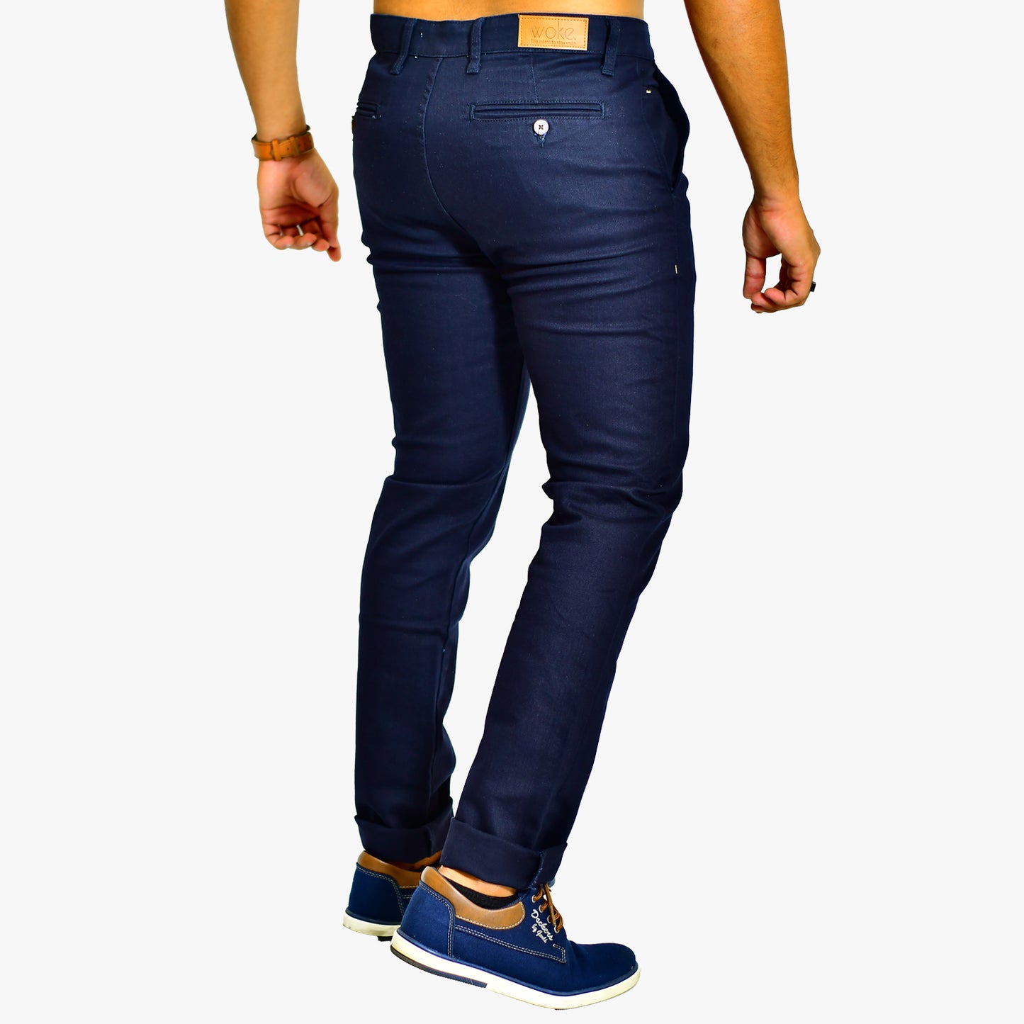 WOKE Men's Chino Slim Fit - Navy